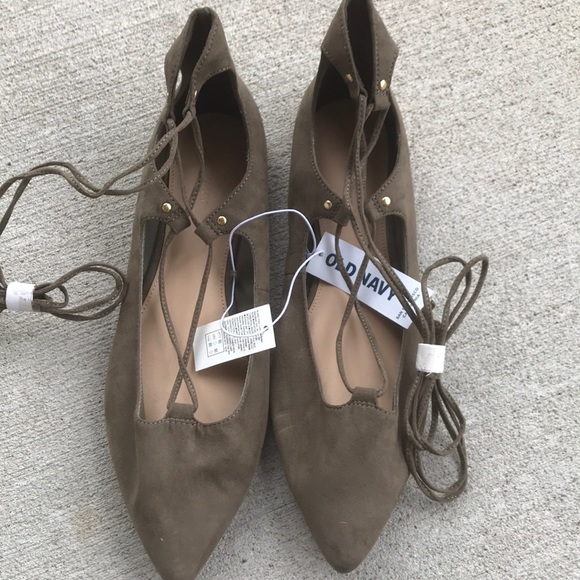 Old Navy Shoes - NWT Old Navy Green Pointed Lace Up Flats